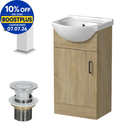 450mm oak bathroom vanity - oak,