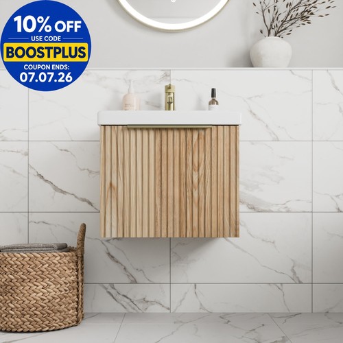 Fluted 500mm bathroom vanity - bathroom,